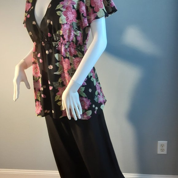 VINTAGE FLORAL CROP PANTS SET by OSCAR de la RENTa - Picture 5 of 13